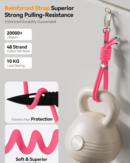 4-IN-1 Phone Lanyard + Wrist Strap, 2PCS Adjustable Length Cell Phone Lanyard with 2 Tether Tabs for iPhone,Smartphones