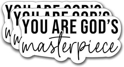 (3Pcs) You are Gods Masterpiece Sticker, Gifts Decorate Books Laptop Phone, Water Bottles Kindles Stickers, Tumbler Sticker Waterproof Vinyl Decorate Sticker 3" Inch