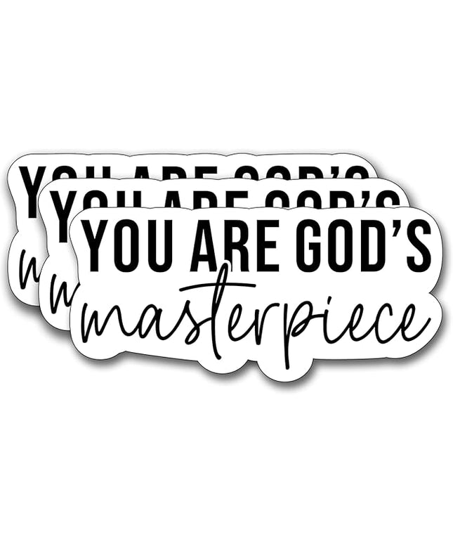 (3Pcs) You are Gods Masterpiece Sticker, Gifts Decorate Books Laptop Phone, Water Bottles Kindles Stickers, Tumbler Sticker Waterproof Vinyl Decorate Sticker 3" Inch