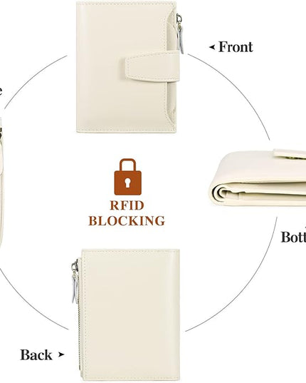 FALAN MULE Small Wallet for Women Leather Bifold Compact RFID Blocking Small Womens Wallet Purse