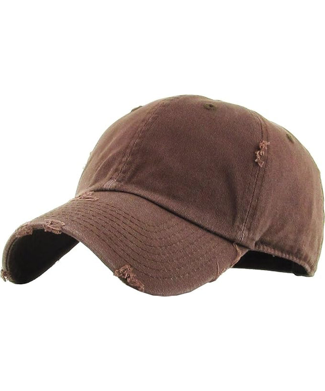 KBETHOS Vintage Washed Distressed Cotton Dad Hat Baseball Cap Adjustable Polo Trucker Unisex Style Headwear