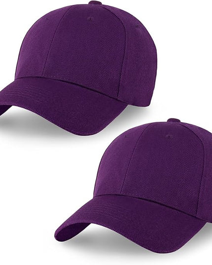 2-Pack Classic Structured Baseball Cap Adjustable Snapback Multipack Ball Caps for Custom Embroidery Running Workouts Outdoor