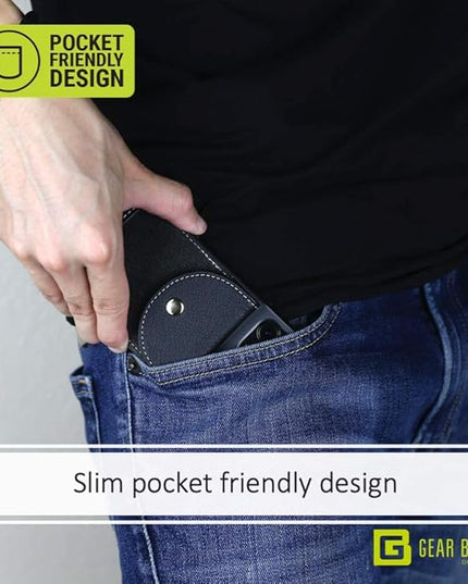 Cell Phone Wallet for Back of Phone with Wrist Strap, Stick On Wallet Credit Card ID Holder with RFID Protection Compatible with iPhone, Galaxy & Most Smartphones and Cases