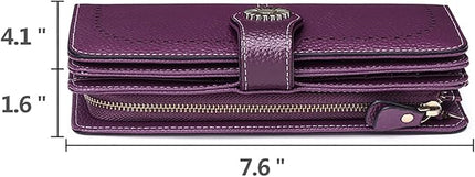 SENDEFN Wallets for Women Leather Credit Card Holder with RFID Blocking Large Capacity Wristlet | with RFID Blocking, Large Capacity, Wristlet, with RFID Blocking, Large Capacity, Wristlet