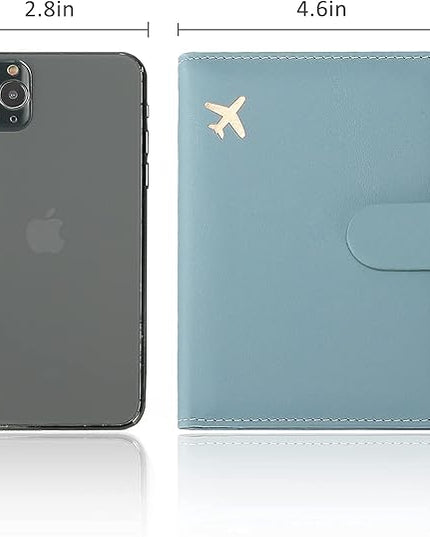 Melsbrinna Premium Leather Passport Holder Covers Case, Waterproof Rfid Blocking Travel Wallet Passport Holder with Pen Holder, Cute Passport Book for Women/Men
