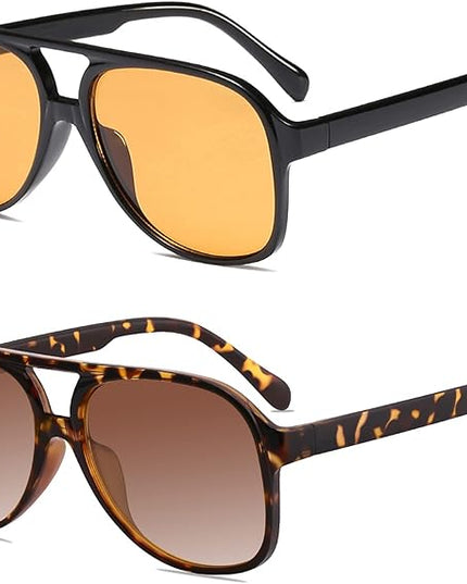 YDAOWKN Retro Aviator Sunglasses for Women Mens Large Frame Classic Vintage 70s Sun Glasses Aviators