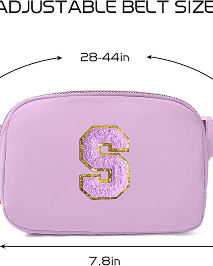 Gitus Gifts for 8 9 10 11 12 Year Old Girls Belt Bag Fanny Pack Crossbody Bags with Initial Letter Patch Cute Stuff Birthday Gifts for Teen Girls Women Personalized Trend Stuff (Lavender-S)