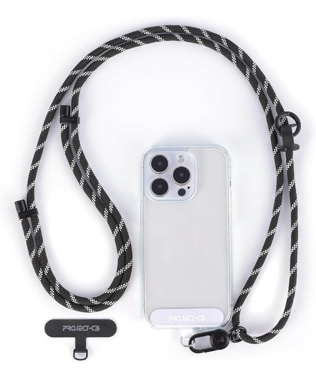 project-cb Cell Phone Lanyard 1,Phone Tether Tab 2,Crossbody Strap,Lanyards for Around the Neck,Adjustable Strap 80-160cm (Blackshadow-B)