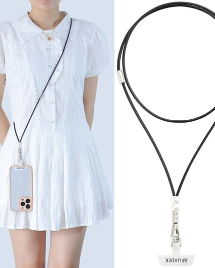 cell phone lanyard Detachable Phone Chain Strap Leather 2-in-1 anti theft phone strap