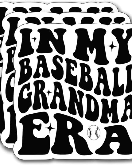 (3Pcs) in My Baseball Grandma Era Sticker, Decal Gifts Mom Decorate Books Laptop Phone Water Bottles Kindles Stickers Tumbler Sticker Waterproof Vinyl Decorate Sticker 3" Inch