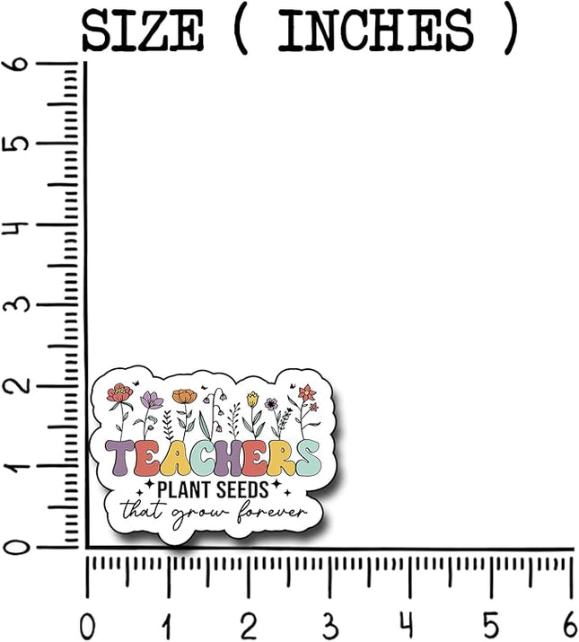 (3Pcs) Teacher Plant Seeds That Grow Forever Sticker, Teacher Decal Decorate Books Laptop Phone Water Bottles Kindles Stickers Tumbler Sticker Waterproof Vinyl Decorate Sticker 3" Inch