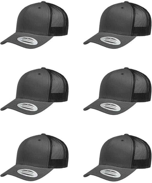 Yupoong Classic Premium Mesh 6 Panel Retro Trucker Cap | Mid Profile Snapback | OSFA | Bulk Pack Available