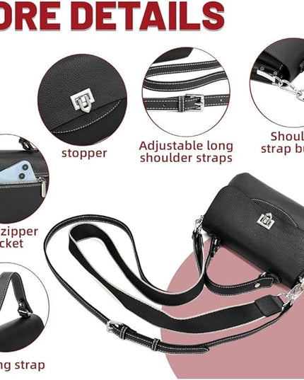 Soft Mini Crossbody Handbag, Genuine Leather Cute Shoulder Purse, Ladylike Daily Accessory