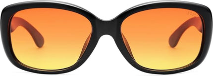 SOJOS Vintage Square Sunglasses for Women Polarized UV Protection Havana Frame SJ2111