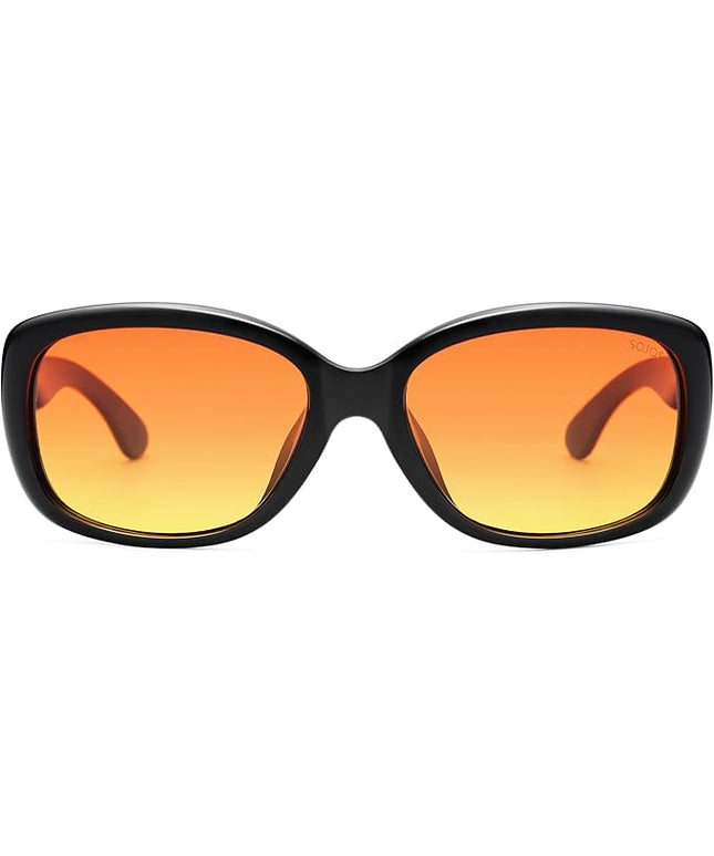 SOJOS Vintage Square Sunglasses for Women Polarized UV Protection Havana Frame SJ2111