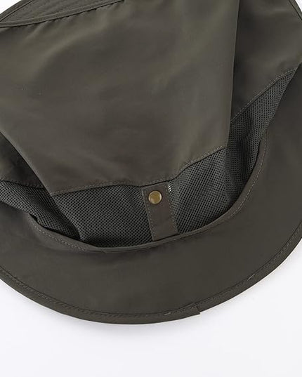 Home Prefer UPF50 Mens Sun Hat with Neck Flap Quick Dry UV Protection Cap Womens Wide Brim Fishing Hat Neck Flap Beach Garden