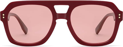 SOJOS Retro Thick Polarized Aviator Sunglasses for Women Men, Large Trendy Bold Square Pilot Shades SJ2385