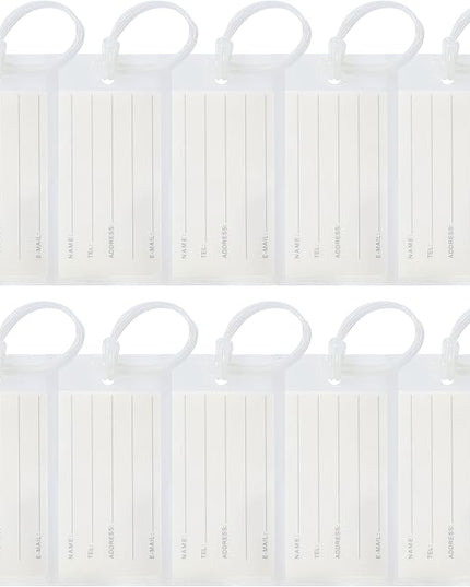 10 Pack Luggage Tags for Suitcases, Airplane Travel Essentials for Flying, International Travel Must Haves, and Luggage Accessories by Sodsay