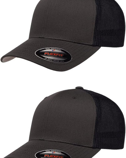 Flexfit 6511 Fitted Mid-Profile Stretchable Mesh Panels Trucker Cap | Bulk Pack Available