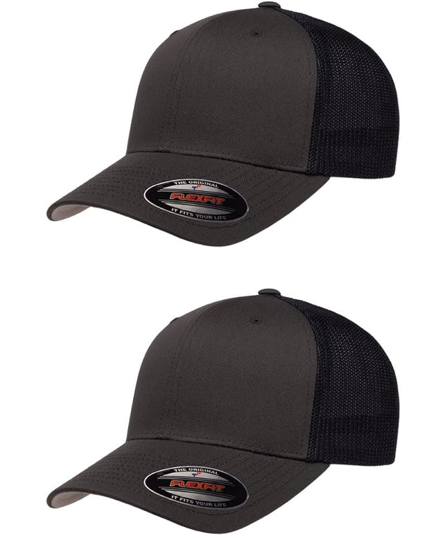 Flexfit 6511 Fitted Mid-Profile Stretchable Mesh Panels Trucker Cap | Bulk Pack Available