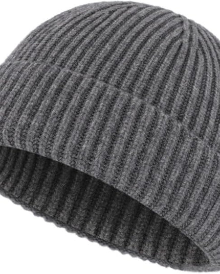 Stylish Wool Knit Short Cuff Fisherman Beanie for Men and Women Unisex Warm Winter Hat