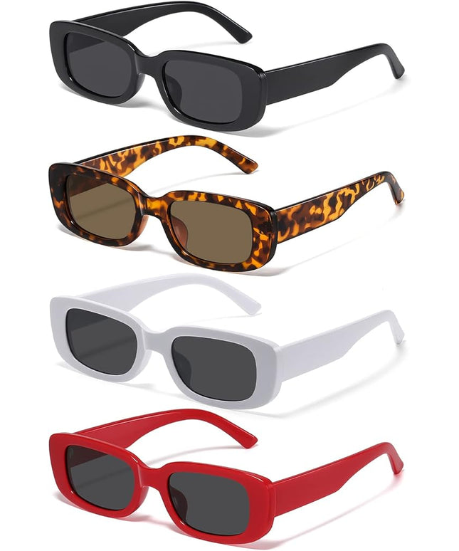 JASPIN Rectangle Sunglasses for Women Men Trendy Y2k Retro 90s Sun Glasses UV Protection Cool Square Frame
