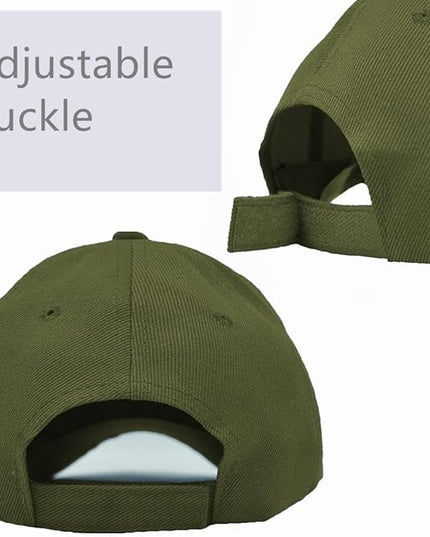 Glory Max Plain Baseball Cap Hook & Loop Strap Adjustable Solid Blank Curved Visor Hat