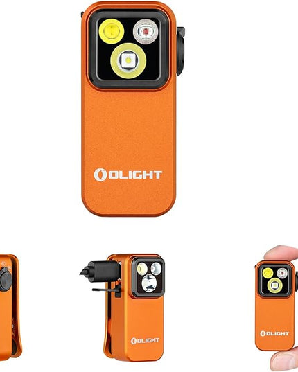 OLIGHT Oclip Pro EDC Flashlight Clip-on Light, Rechargeable 500 Lumens with Three Lighting Solutions Type-C Charging, Magnetic Flash Lights for Signaling, Cycling, Outdoor or Indoor Use(Orange)