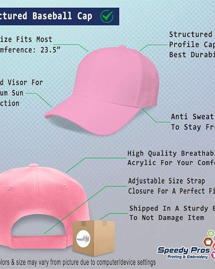 Baseball Cap Custom Personalized Text Dad Hats for Men & Women Strap Closure