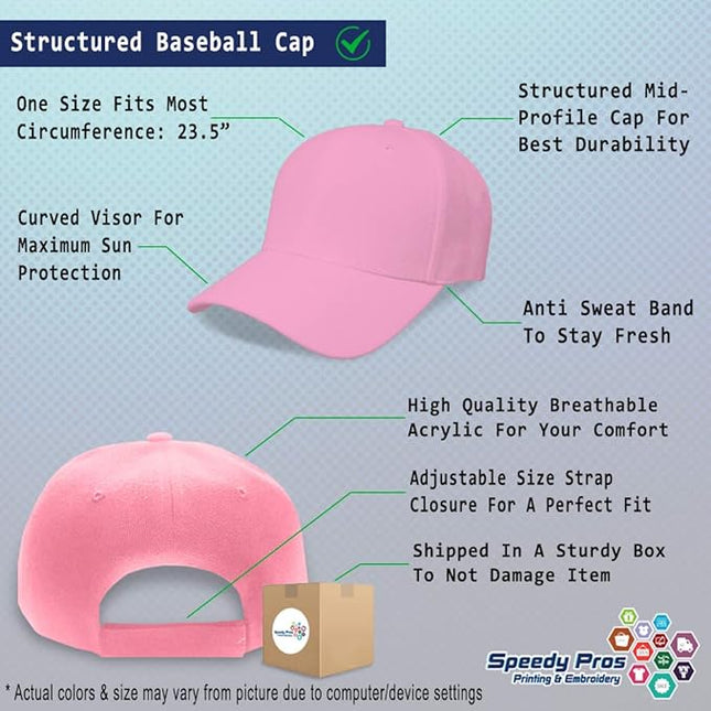 Baseball Cap Custom Personalized Text Dad Hats for Men & Women Strap Closure