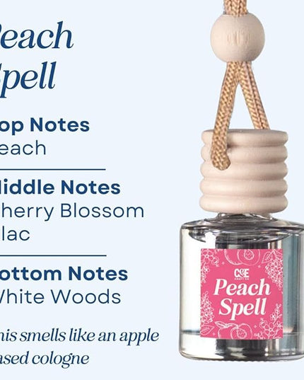 CANDECraftCo Car Air Hanging Fragrance Oil, Car Auto Freshener for Essential Oils, Scents Fragrance Aromatherapy Automobile Diffuser, Long Lasting (Peach Spell)