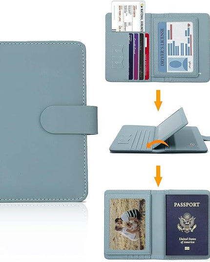 Melsbrinna Rfid Passport Holder for Travel women/Men, Cute Passport Wallet Rfid Blocking Card Slots, Rfid Passport Cover/CaseTravel Wallet, Passport Book Holder (1, Green2)
