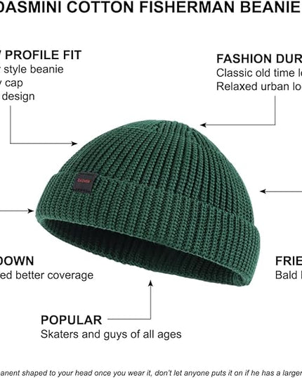 Fisherman Beanie Hats for Men Women,Knit Trawler Skull Cap,Watch Cap,Spring Fall Winter Warm Short Hats