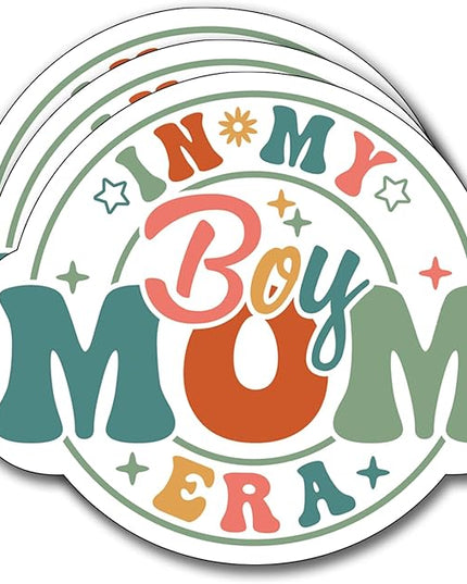 (3Pcs) in My Boy Mom Era Sticker, Decal Gifts Mama Decorate Books Laptop Phone Water Bottles Kindles Stickers Tumbler Sticker Waterproof Vinyl Decorate Sticker 3" Inch