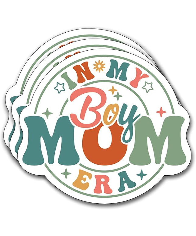 (3Pcs) in My Boy Mom Era Sticker, Decal Gifts Mama Decorate Books Laptop Phone Water Bottles Kindles Stickers Tumbler Sticker Waterproof Vinyl Decorate Sticker 3" Inch