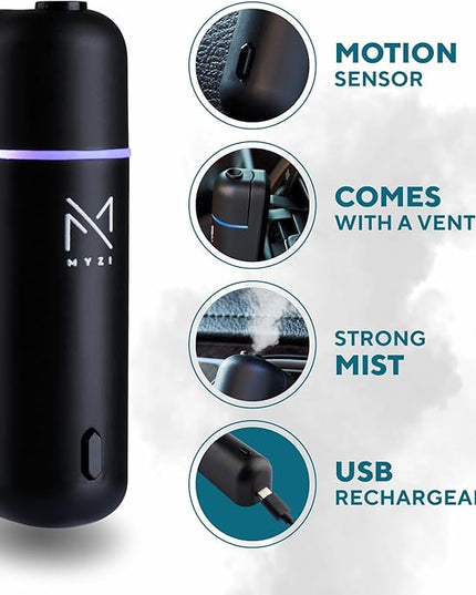 MYZI Car Air Freshener Diffuser, Waterless Diffuser Car Essential Oil Diffuser with 6 Refill Scents, Car Diffuser Air Freshener Car Fragrance Diffuser