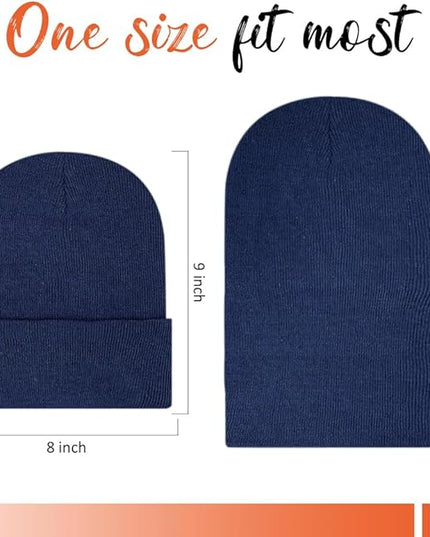 ZH 12-Pack Knitted Winter Beanie Hats for Men and Women, Warm and Cozy Cuffed Skull Caps, Bulk Purchase