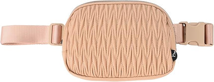 C.C Belt Bag for Women – Quilted Fanny Pack Crossbody Waist Bag with Adjustable Strap, Fashion Gift Idea (Materasse - Camel)