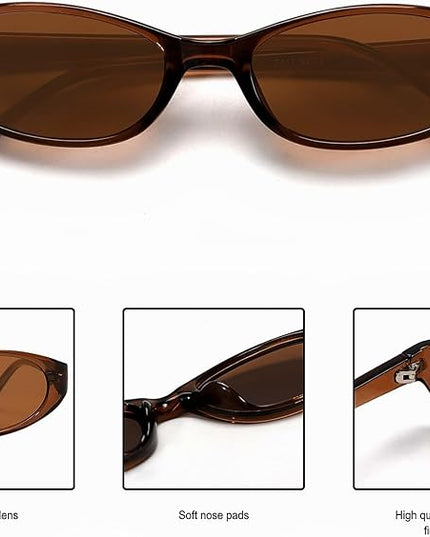 Retro Oval Sunglasses for Women 2026 90s Small Chic Cat Eye Sun Glasses Sunnies Lightweight Shades