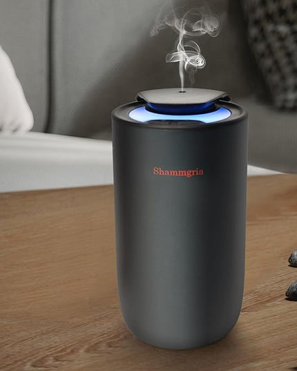 Car Air Diffuser Essential Oil Aromatherapy Scent Diffuser with 3 Mist Levels & LED Lights for Car, Room, Studio, Office- Black