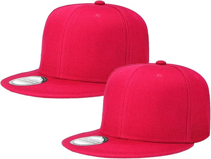 Classic Snapback Hat Cap Hip Hop Style Flat Bill Blank Solid Color Adjustable Size