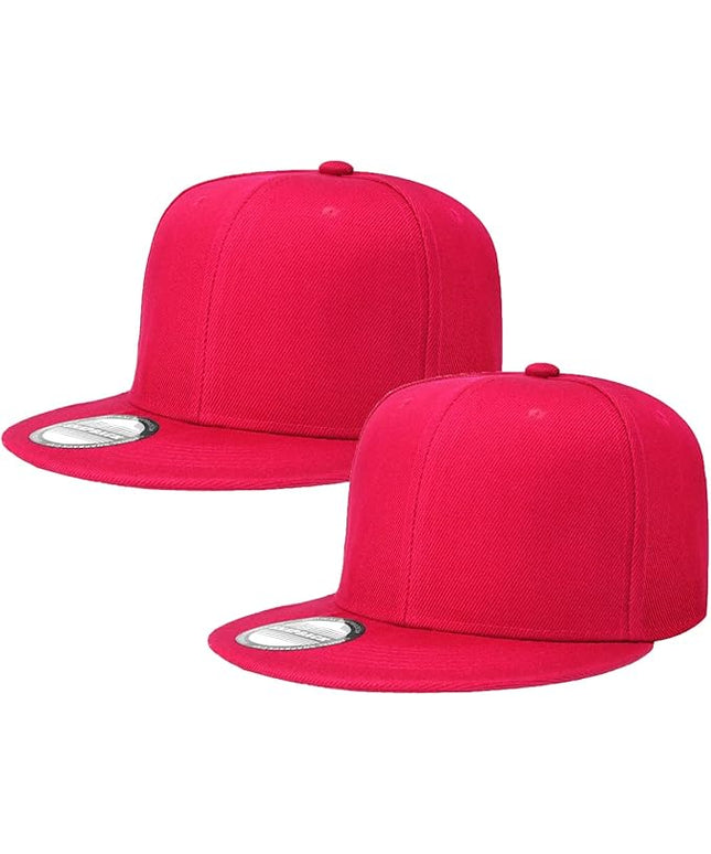 Classic Snapback Hat Cap Hip Hop Style Flat Bill Blank Solid Color Adjustable Size