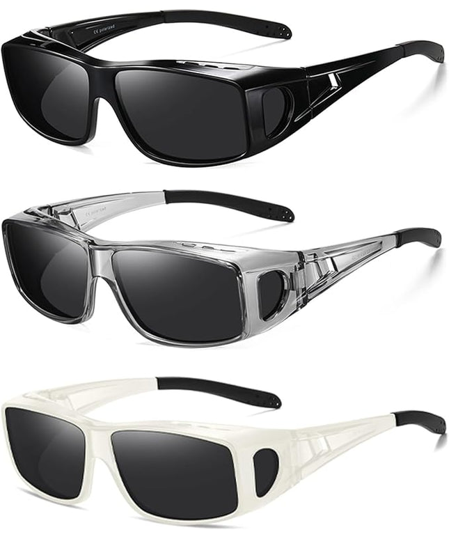 Wzerry Sunglasses Fit Over Glasses Polarized for Men Women, Wrap-Around Glasses UV400 Protection for Driving and Outdoor