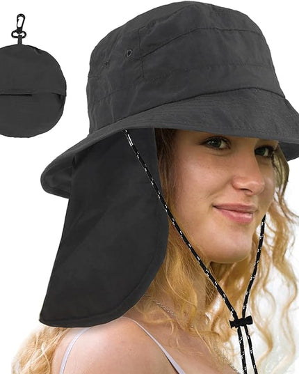 Water-Resistant Sun UPF 50+ Bucket Hat Protection Packable Brimmed Boonie for Women Men Summer Lightweight Hiking Outdoor Cap