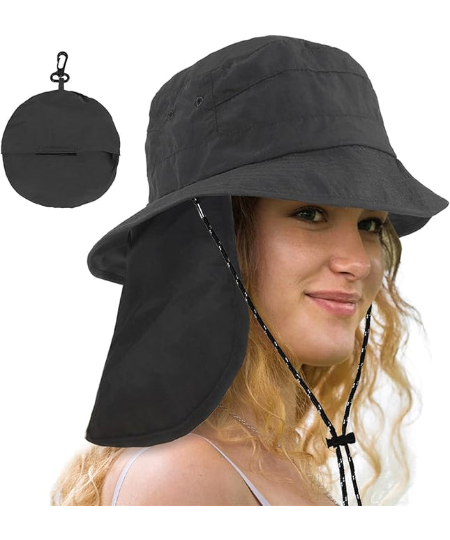 Water-Resistant Sun UPF 50+ Bucket Hat Protection Packable Brimmed Boonie for Women Men Summer Lightweight Hiking Outdoor Cap