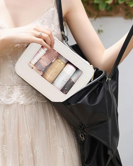 Travel Clear Makeup Bag Set, TSA Approved Cosmetic Bag Case with Zipper Portable Makeup Pouch Toiletry Bag Traveling Cosmetic Organizer Storage Bag Car Organizer Car Essentials