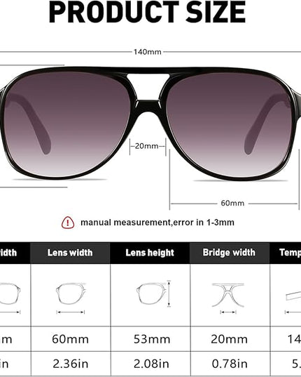 YDAOWKN Retro Aviator Sunglasses for Women Mens Large Frame Classic Vintage 70s Sun Glasses Aviators
