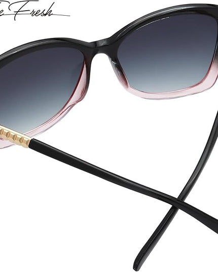 The Fresh Women's Oversized Square Jackie O Cat Eye Hybrid Butterfly Fashion Sunglasses - Exquisite Packaging