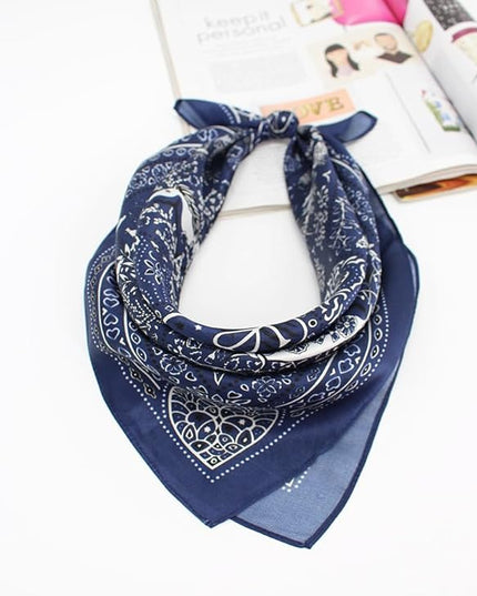 ANDANTINO 100% Pure Mulberry Silk Small Square Scarves -21'' x 21''- Digital Printed Neckerchief –Women Men Lightweight Scarf