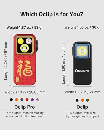 OLIGHT Oclip Pro EDC Flashlight Clip-on Light, Rechargeable 500 Lumens with Three Lighting Solutions Type-C Charging, Magnetic Flash Lights for Signaling, Cycling, Outdoor or Indoor Use(FS Red)